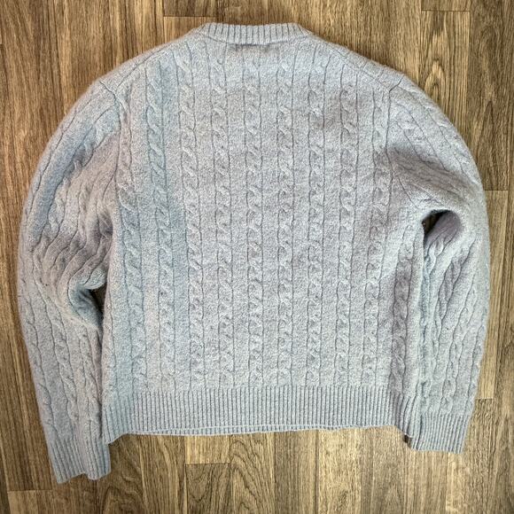 Brooks Brothers “346” 100% Lambswool Cable Knit Sweater Crew Neck Pullover - Picture 4 of 5